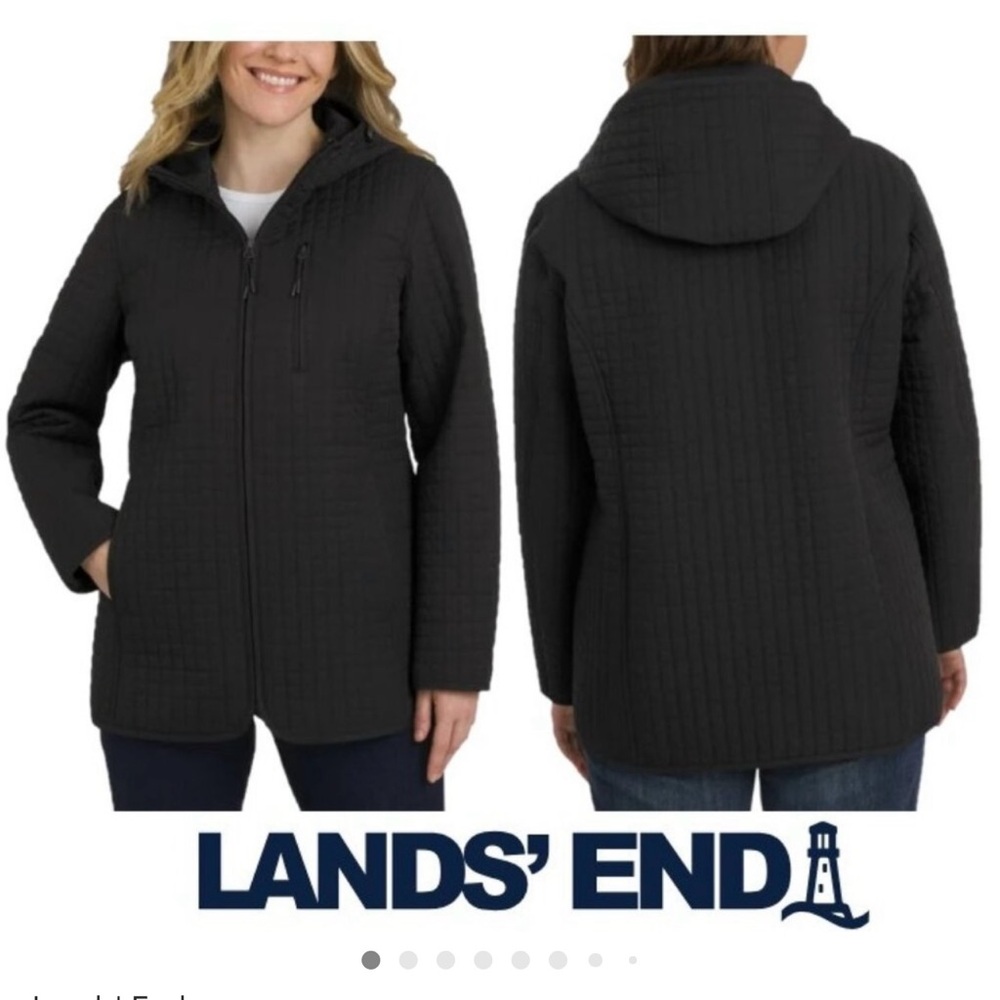 Lands' End Women's Black Puffer Coat